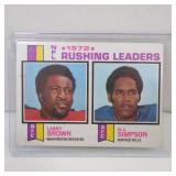 1973 TOPPS #1 LEADERS LARRY BROWN O.J. SIMPSON