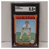 1975 TOPPS ROBIN YOUNT ROOKIE CARD SGC 5.5 EX+