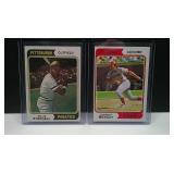 LOT OF 2 ASSORTED 1974 TOPPS BASEBALL STAR CARDS