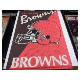 MULTI SIGNED CLEVELAND BROWNS BANNER
