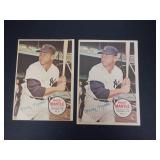 LOT OF 2 1967 TOPPS MICKEY MANTLE PIN UPS