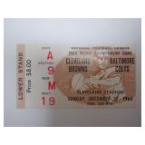 1964 CLEVELAND BROWNS CHAMPIONSHIP TICKET