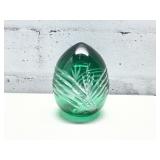 Vtg. Bohemian Crystal Egg Paperweight.