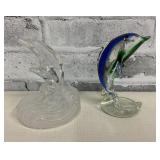 Crystal Dolphin Lot.  (2)