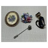 Vtg. Brooch Lot.  (4pc)