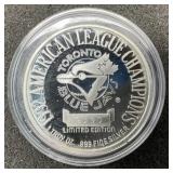 1992 Proof Silver ALC Champions Toronto Blue Jays