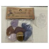 Chakra Stones Kit W/ Small Senlenite Tower.