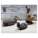 Hand Carved Duck Lot.  Hand Painted Resin