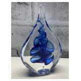 Crystal Teardrop Paperweight By Marian Pyrcak.
