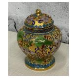 Vtg. Cloisonne Enameled Ginger Jar.
