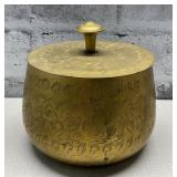 Solid Brass Lidded Dish.