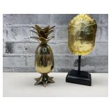 Metal Brass Colored Lided Pineapple/ Turtle Shell
