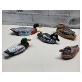 Wooden Hand Carved/ Painted Ducks Lot.