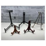 Various Plate/ Picture Stands Lot.  (5)