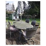 Outdoor Metal Patio Table and Chairs w umbrella