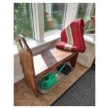 Wood Bench with contents and matt