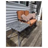 Metal Garden Bench and Table