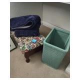 Upholstered Ottoman with Storage and Laundry