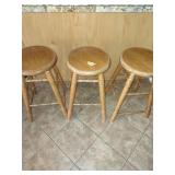 3 Wood Barstools