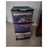 3 Drawer Plastic Storage with Contents