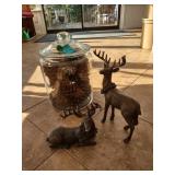 Glass Jar and Reindeer Decor