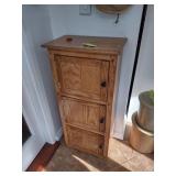 Wood Cabinet with Contents