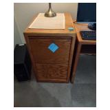 Oak 2 Drawer File Cabinet Contents included