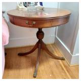 Vtg Round Wood Side Table