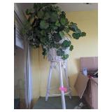 Wicker Plant Stand with Faux Plant