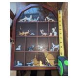Wall Display Shelf and Animal Figurines