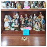 Homco and Misc Porcelain Figurines, 1 shelf as