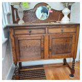 Vtg Oak Vanity, contents not incl, bring help for
