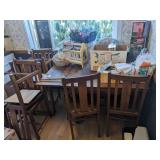 Vtg Oak Table and 6 Chairs