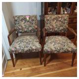 2 Floral Side Chairs