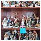 Homco and misc Porcelain Figurines, 1 shelf as