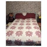 Vtg Twin Size Bed frame, mattress and linens,