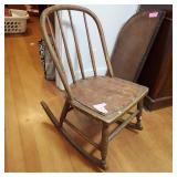 Vtg Wood Rocking Chair