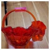 Vtg Viking Glass Persimmon Orange