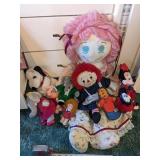 Vtg Raggedy Ann and misc Plush Toys