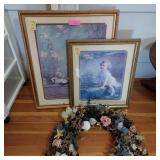 Framed Artwork and Wreath