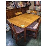 Oak Table with 4 Chairs, bring help for removal