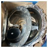 Silver Plated Serving Platter and Misc