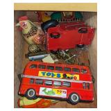 Vtg Double Decker Tin Toy and Misc Collection