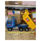 ERTL Blue and Yellow Hydraulic Dump Truck Toy
