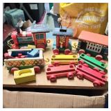 Wooden Fisher Price Little People and Huffy Puffy