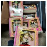 Bookcase Collectible Dolls and Misc