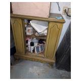 Vtg Cabinet with contents