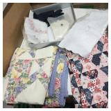 Lap Quilt, Doll Quilt, Misc Linens and Gloves
