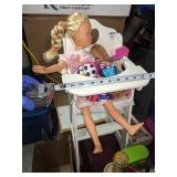 Collectible Doll, Highchair and Misc