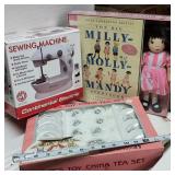 Kids Sewing Machine, China Tea Set, and
